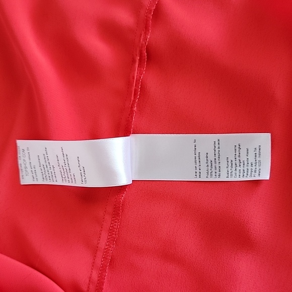 Topshop Women's Red W/ Bow Accent Wrap Top, 6 - Picture 7 of 8
